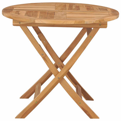 Vouw Tuin Tafel Naturel Ø 90 x 75 cm Massief Teakhout