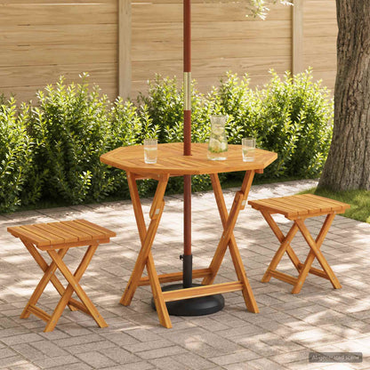 Vouw Tuin Tafel Naturel 90 x 90 x 75 cm Massief Teakhout