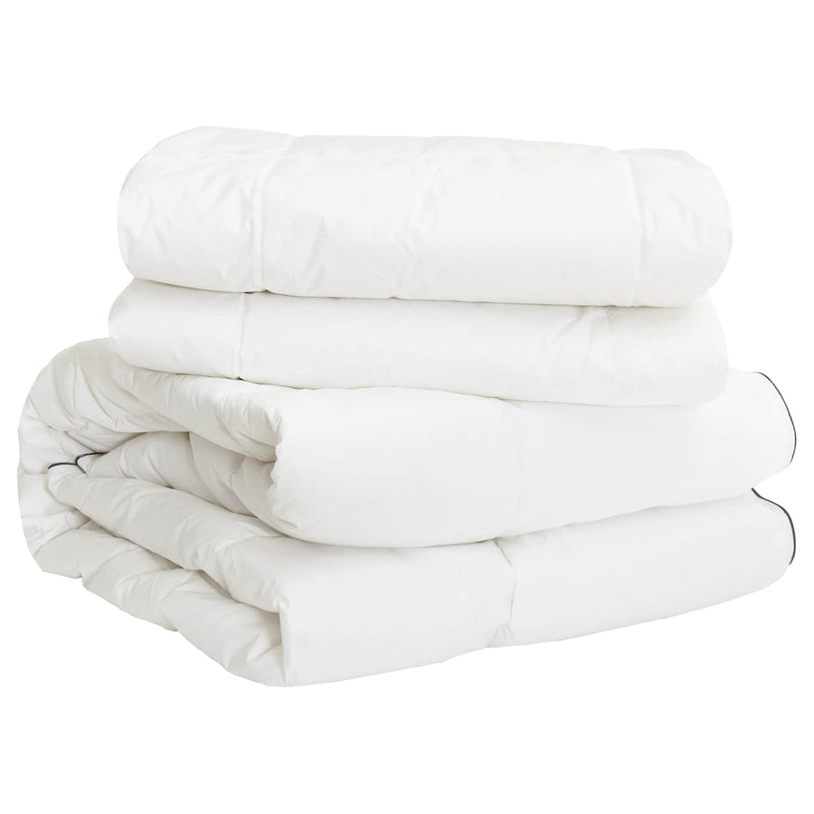 Dekbedset met kussen Wit 137 x 200 cm Katoen, Bamboe, Polyester