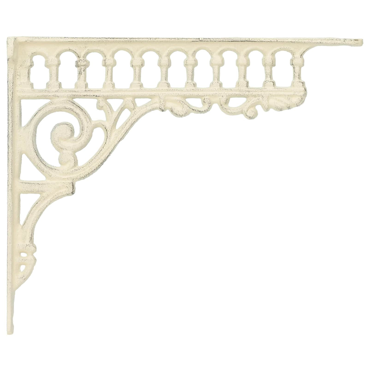 Wandplank Beugels 12 st Antiek wit 27,5 x 23 x 4 cm Staal