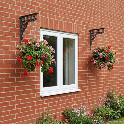 Wandplank Beugels 12 st Zwart 27,5 x 23 x 4 cm Staal