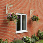 Wandplank beugels 2 st antiek wit 9,5x9,5x3 cm