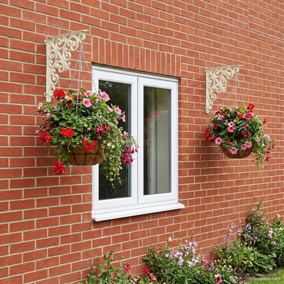 Wandplank Beugels 12 st Antiek wit 9,5 x 9,5 x 3 cm Staal