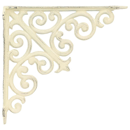 Wandplank Beugels 12 st Antiek wit 9,5 x 9,5 x 3 cm Staal