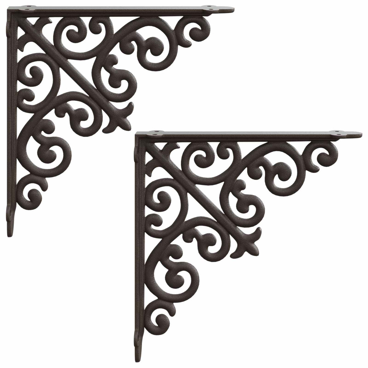 Wandplank Beugels 2 st Antiek Bruin 24 x 24 x 3,5 cm Staal