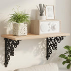 Wandplank beugels 2 st zwart 24x24x3.5 cm
