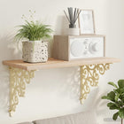 Plankbeugels 12 st antiek wit 24x24 cm staal