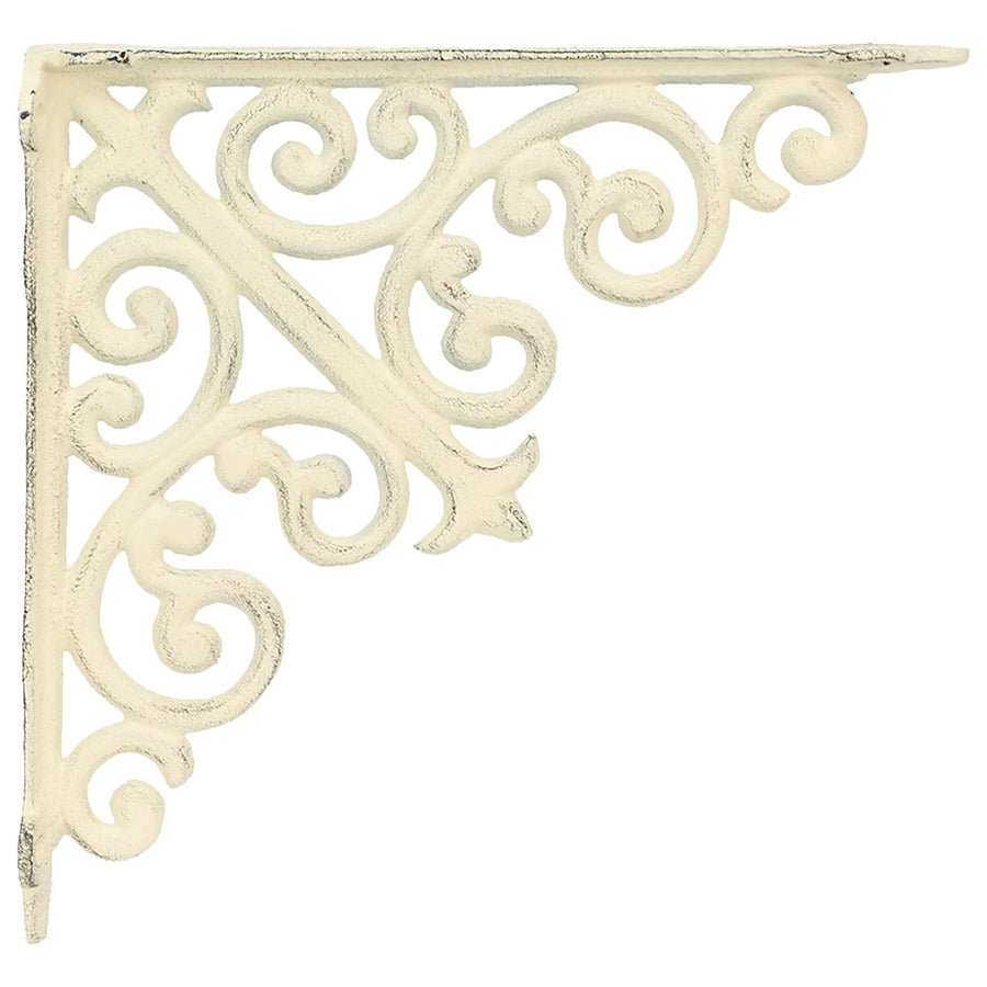 Wandplank Beugels 12 st Antiek wit 24 x 24 x 3,5 cm Staal