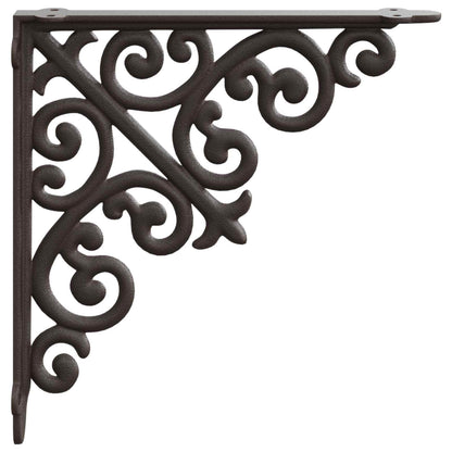 Wandplank Beugels 12 st Antiek Bruin 24 x 24 x 3,5 cm Staal