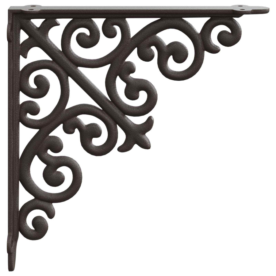 Wandplank Beugels 12 st Antiek Bruin 24 x 24 x 3,5 cm Staal