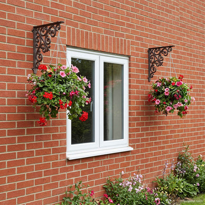 Wandplank Beugels 12 st Zwart 24 x 24 x 3,5 cm Staal
