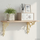 Wandplank beugels 2 st antiek wit 21.5x21.5 cm