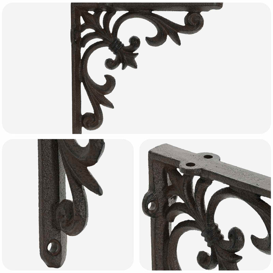 Wandplank Beugels 2 st Antiek Bruin 21.5 x 21.5 x 3.5 cm Staal