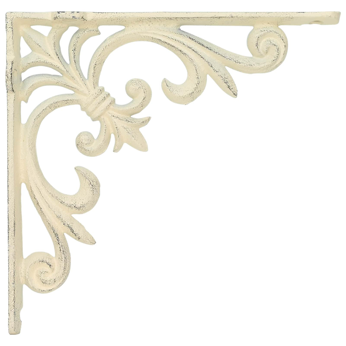 Wandplank Beugels 12 st Antiek wit 21.5 x 21.5 x 3.5 cm Staal