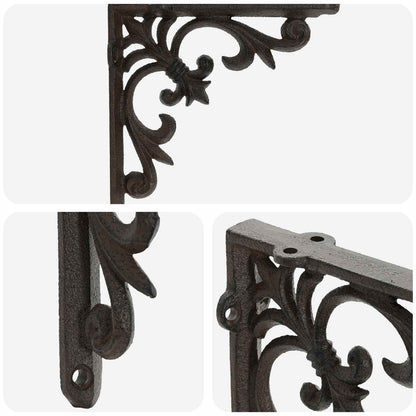 Wandplank Beugels 12 st Antiek Bruin 21.5 x 21.5 x 3.5 cm Staal