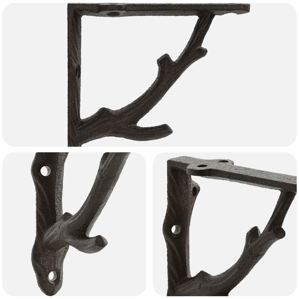 Wandplankbeugels 12 st Antiek Bruin 10 x 10 x 3 cm Staal