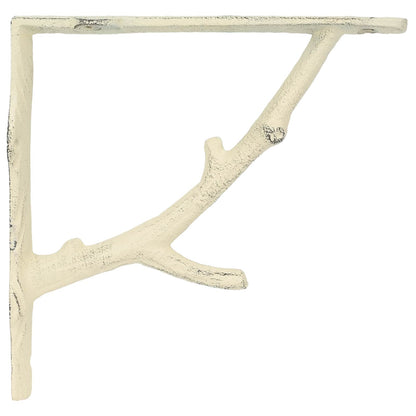 Wandplankbeugels 12 st Antiek wit 14 x 14 x 4 cm Staal