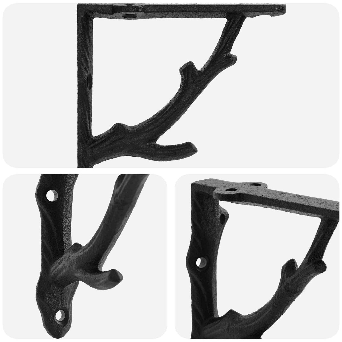Wandplankbeugels 12 st Zwart 14 x 14 x 4 cm Staal