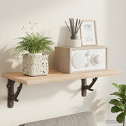 Wandplankbeugels 2 st 21,5x21,5 cm antiek bruin