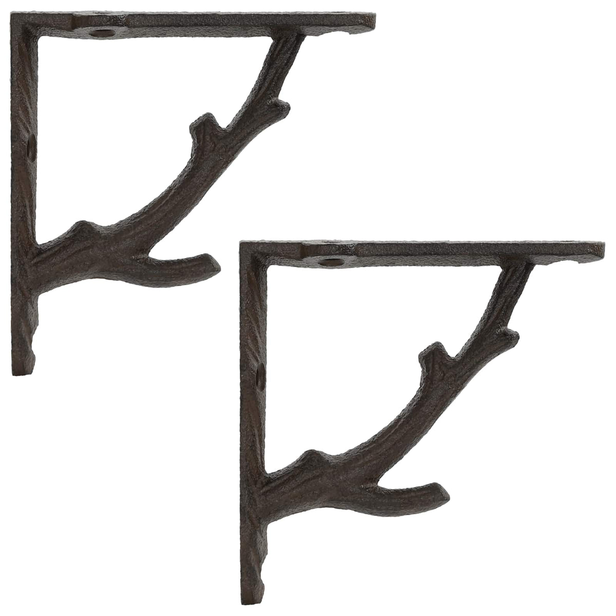 Wandplankbeugels 2 st Antiek Bruin 21,5 x 21,5 x 3,5 cm Staal