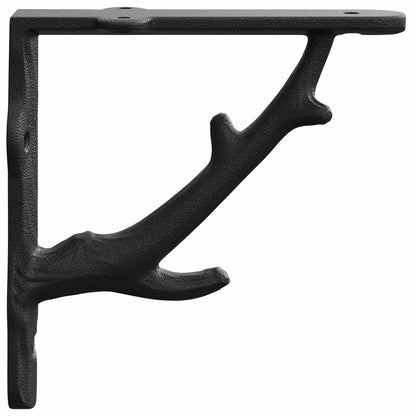 Wandplankbeugels 12 st Zwart 21.5 x 21.5 x 3.5 cm Staal