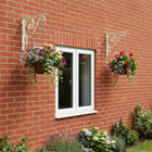 Wandplank beugels 2 stuks antiek wit 12x14 cm staal