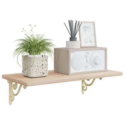 Wandplank Beugels 2 st Antiek wit 12 x 14 x 3 cm Staal