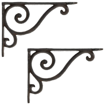 Wandplank Beugels 2 st Antiek Bruin 12 x 14 x 3 cm Staal