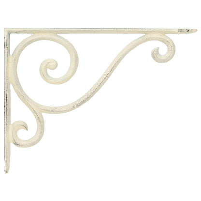 Wandplank Beugels 12 st Antiek wit 12,5 x 17 x 3 cm Staal