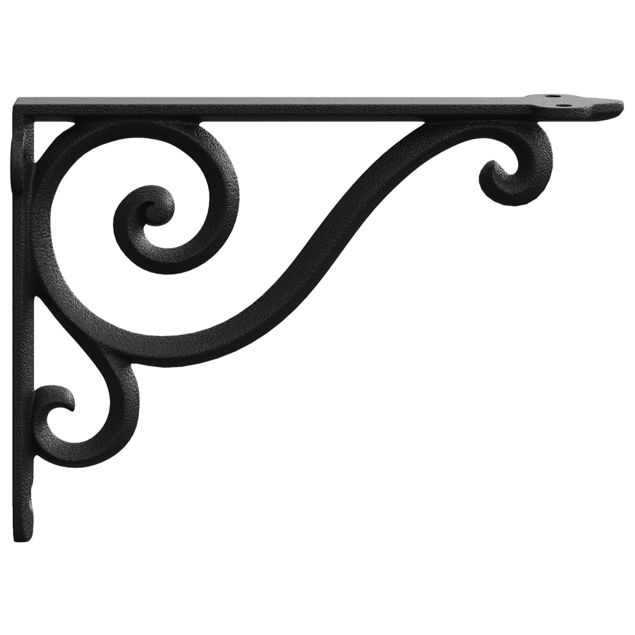 Wandplank Beugels 12 st Zwart 23,5 x 28 x 3,5 cm Staal