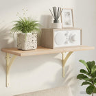 Wandplank beugels 2 st antiek wit 10x10x3 cm staal