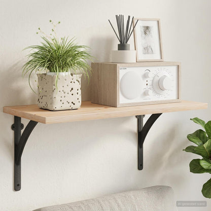 Wandplank Beugels 12 st Zwart 10 x 10 x 3 cm Staal