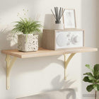 Wandplank beugels 2 st antiek wit 14.5 cm staal