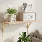 Wandplank beugels 2 st antiek wit 21x21x3,5 cm staal