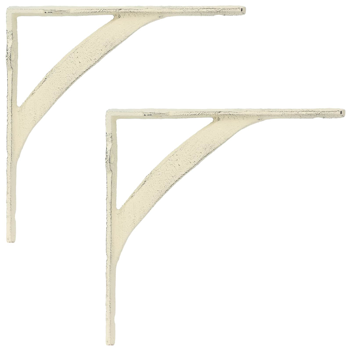 Wandplank Beugels 2 st Antiek wit 21 x 21 x 3,5 cm Staal