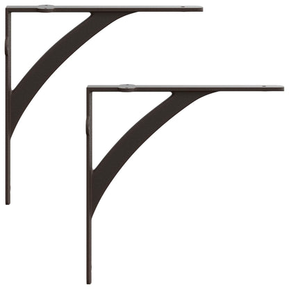 Wandplank Beugels 2 st Antiek Bruin 21 x 21 x 3,5 cm Staal