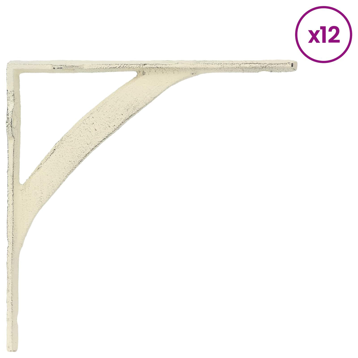 Wandplank Beugels 12 st Antiek wit 21 x 21 x 3,5 cm Staal
