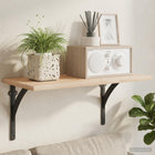 Wandplank beugels 12 st zwart 21x21x3.5 cm