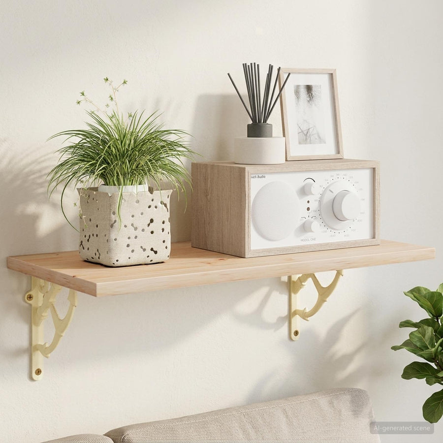 Wandplank Beugels 2 st Antiek wit 14,5 x 14,5 x 3,5 cm Staal