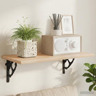 Wandplank Beugels 2 st Zwart 21 x 21 x 3.5 cm Staal