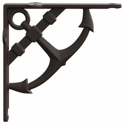 Wandplank Beugels 12 st Antiek Bruin 21 x 21 x 3.5 cm Staal