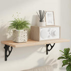 Wandplank Beugels 12 st Zwart 21 x 21 x 3.5 cm Staal