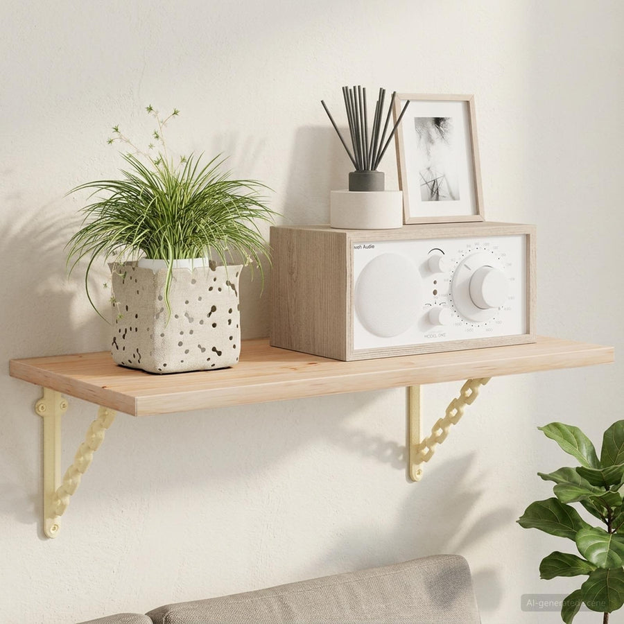 Wandplank Beugels 12 st Antiek wit 14,5 x 14,5 x 3 cm Staal