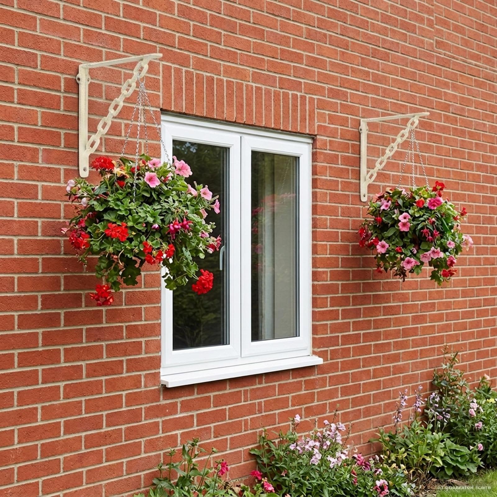 Wandplank Beugels 2 st Antiek wit 21 x 21 x 3,5 cm Staal