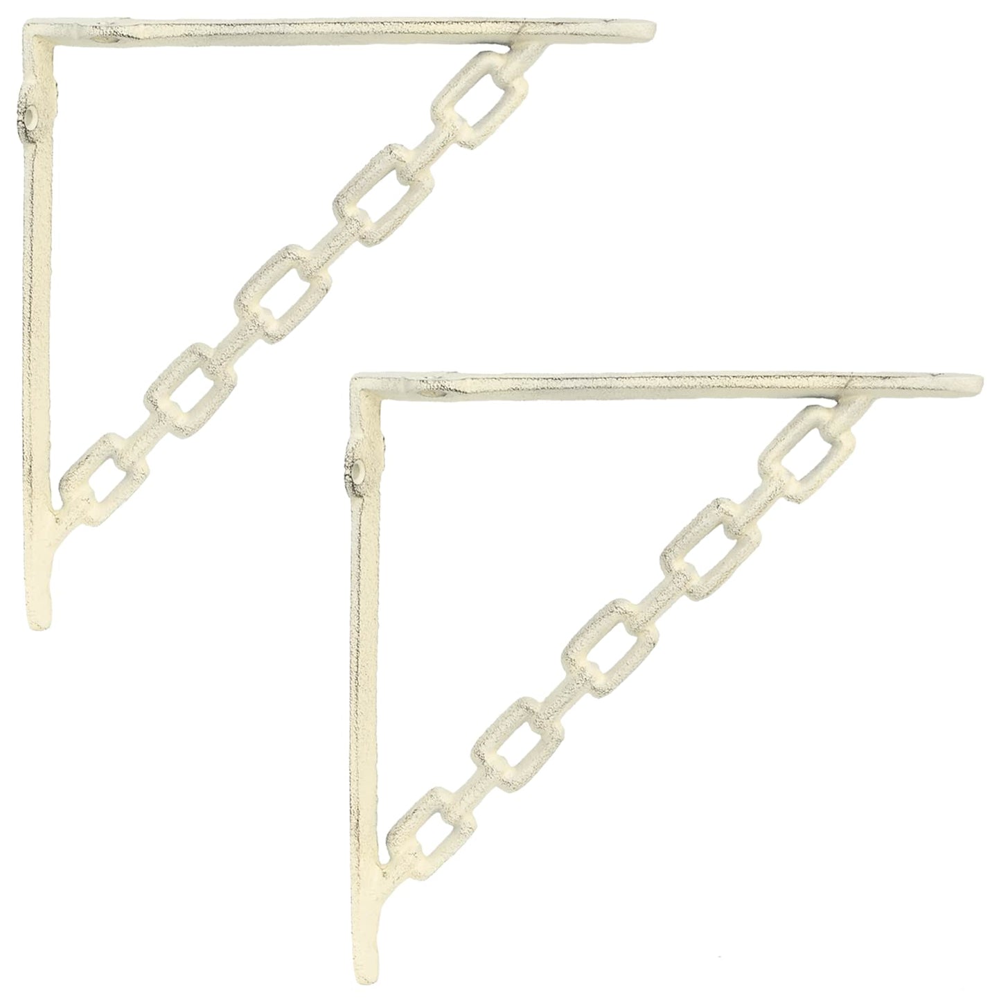 Wandplank Beugels 2 st Antiek wit 21 x 21 x 3,5 cm Staal