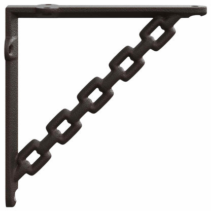 Wandplank Beugels 12 st Antiek Bruin 21 x 21 x 3,5 cm Staal