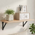 Wandplank Beugels 12 st Zwart 21 x 21 x 3,5 cm Staal