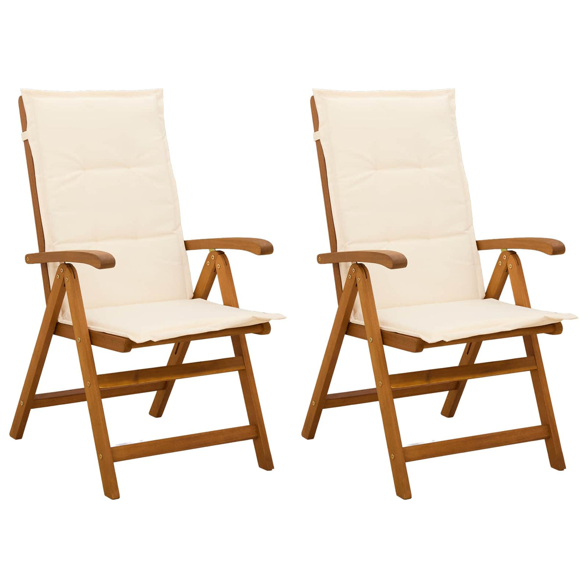 Recliner Tuinstoelen 2 st Naturel Massief Acaciahout