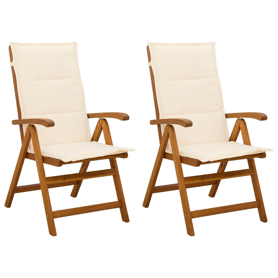 Recliner Tuinstoelen 2 st Naturel Massief Acaciahout