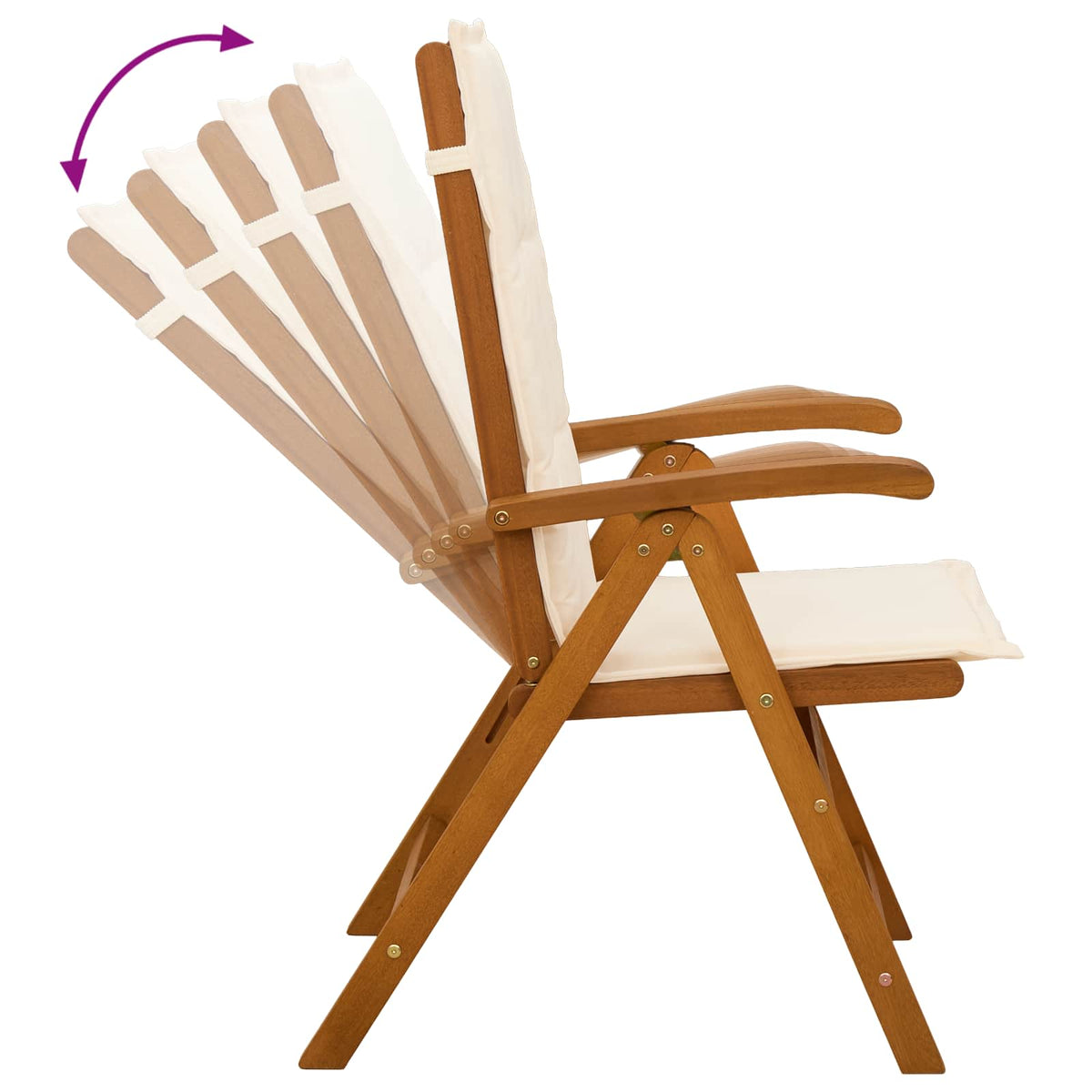 Recliner Tuinstoelen 2 st Naturel Massief Acaciahout